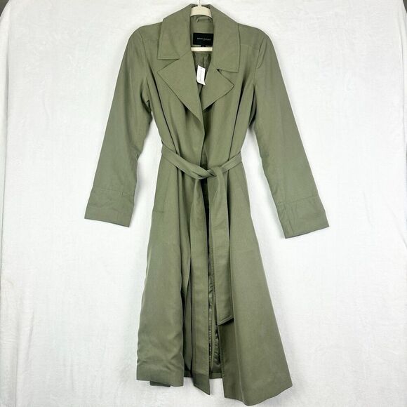Banana Republic Soft Trench Coat Size XS NEW Desert Thyme Timeless Minimalist - Picture 1 of 6